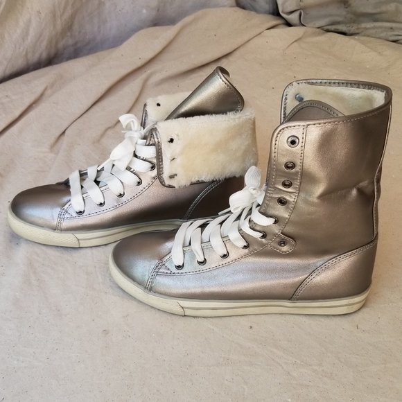 Arizona Jean Co High Top Sneakers with faux Fur Lining 9M - Picture 4 of 11